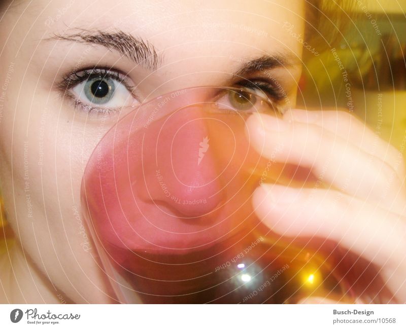 The Eyes Looking Blur Woman Drinking Feminine Pupil Glass Face eyebrown