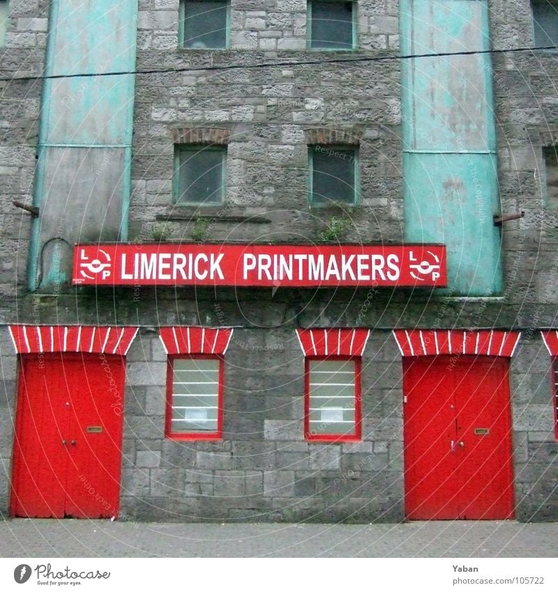 I see a red door ... Limerick Red Workshop Factory Industry Signs and labeling Services Ireland red windows