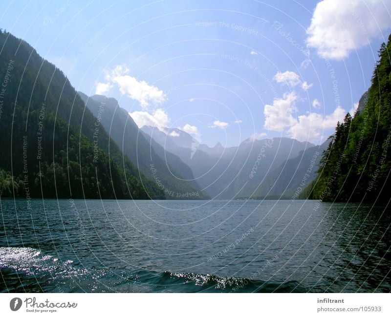 at Lake Königssee Bavaria Clouds Summer Romance Calm Loneliness Mountain Landscape Water Alps Sky Nature