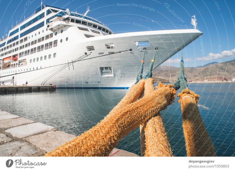Big white cruise ship. Synny day. Luxury Relaxation Leisure and hobbies Vacation & Travel Tourism Trip Cruise Summer Ocean Sailing Sky Harbour Transport