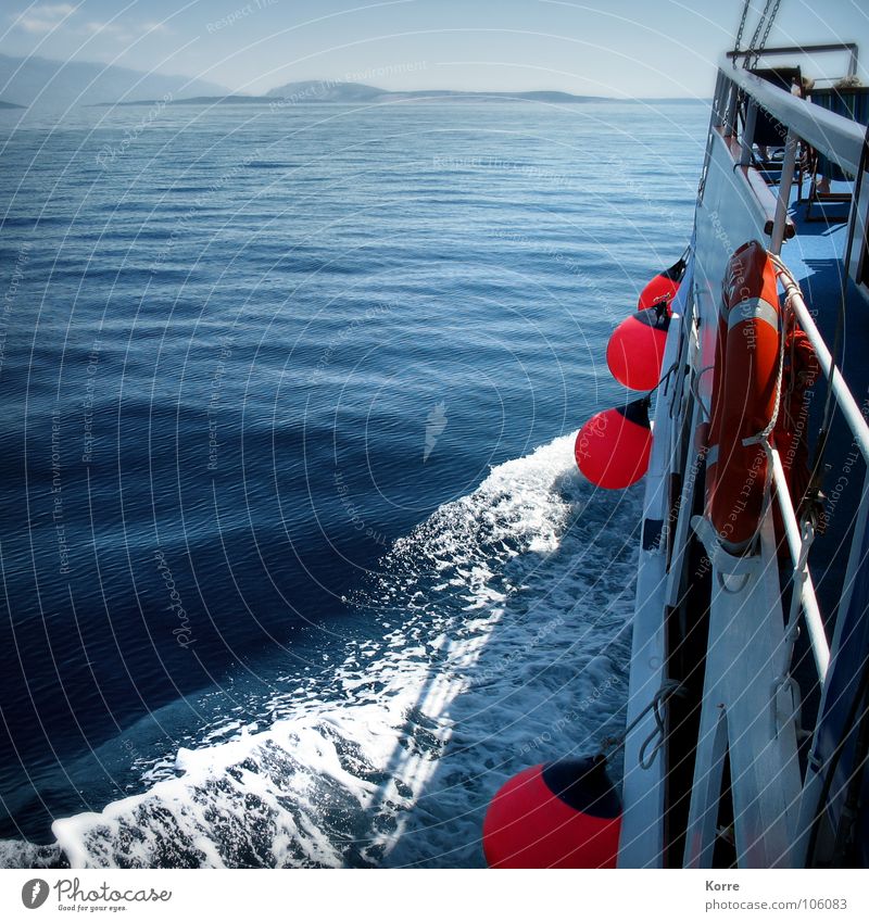 crossing Colour photo Exterior shot Deserted Copy Space left Vacation & Travel Ocean Island Waves Water Navigation Watercraft Adventure Nature Port side Bow