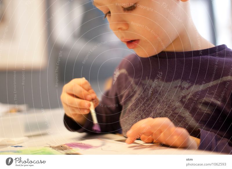 Child draws a picture Leisure and hobbies Children's game Living or residing Flat (apartment) Human being Toddler Boy (child) Family & Relations Infancy Life