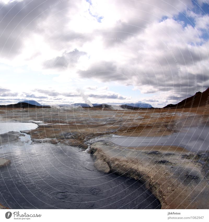 ICELAND / Námafjall [10] Environment Nature Landscape Plant Elements Earth Sand Fire Air Water Sky Clouds Horizon Climate Beautiful weather Storm Fog Warmth