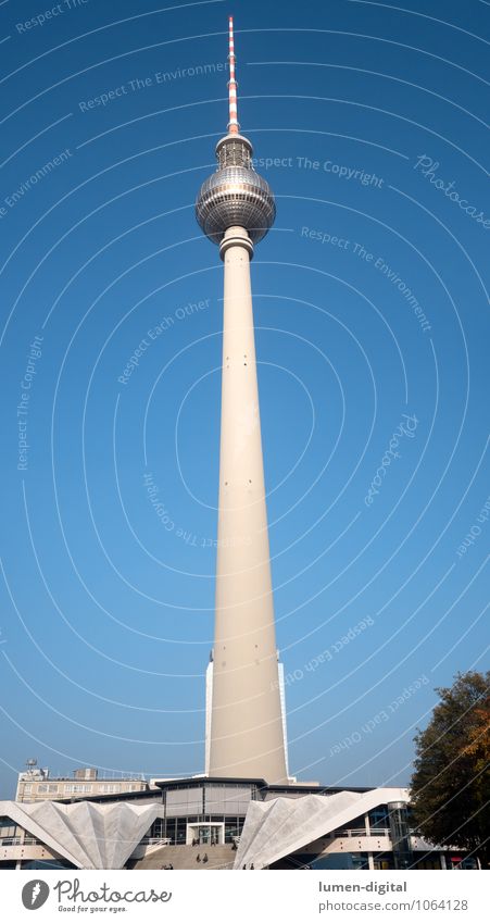 Berlin Television Tower Design Vacation & Travel Sightseeing Town Capital city Downtown Architecture Tourist Attraction Berlin TV Tower Famousness Tall Blue