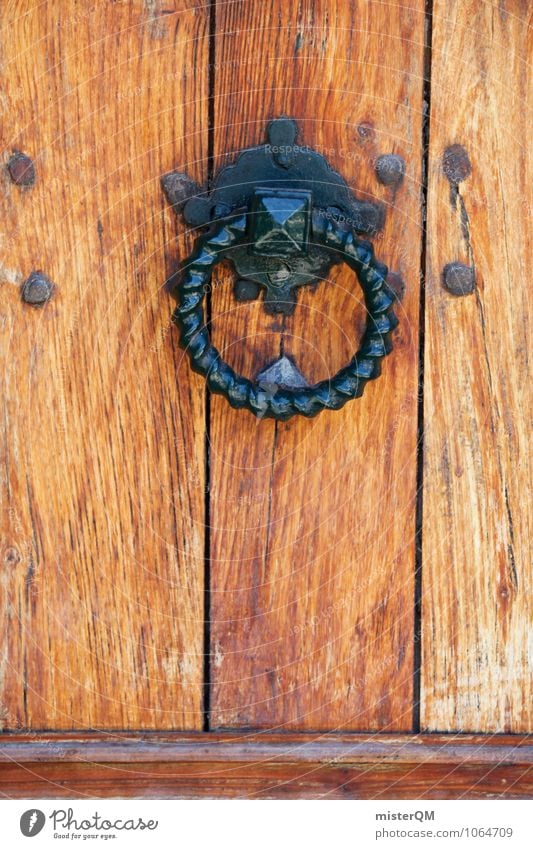 in. Art Esthetic Door Door lock Doorknob Door opener Wood Entrance Front door Main gate Colour photo Subdued colour Exterior shot Close-up Detail Experimental
