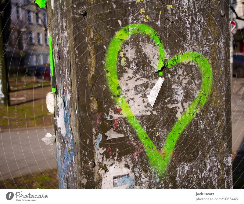 dear green Subculture Street art Environment Friedrichshain Scrap Rust Graffiti Crucifix Love Simple Firm Near Green Passion Infatuation Inspiration Creativity
