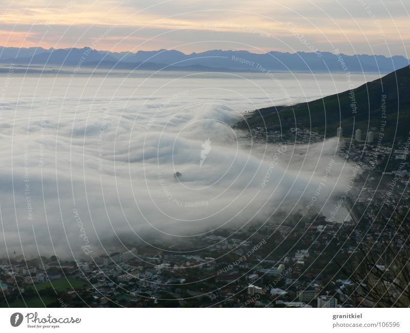 nebula Clouds Cape Town Morning fog Waves Go under Enclosed Sky fog wave overrun