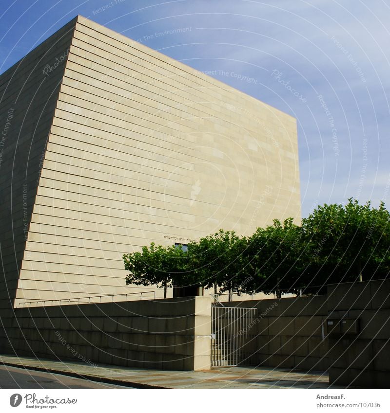 Synagogue Dresden Judaism Saxony House of worship Religion and faith Concrete Monument Peace Cube Semper Rotate Stone Architecture Exterior shot Deserted Shadow