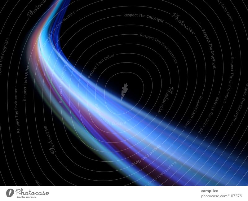 lightwaves 05 Stripe Light Color gradient Progress Black Night Electronic Tube light Hose Violet Green Blur Long exposure Exposure Rainbow Technology