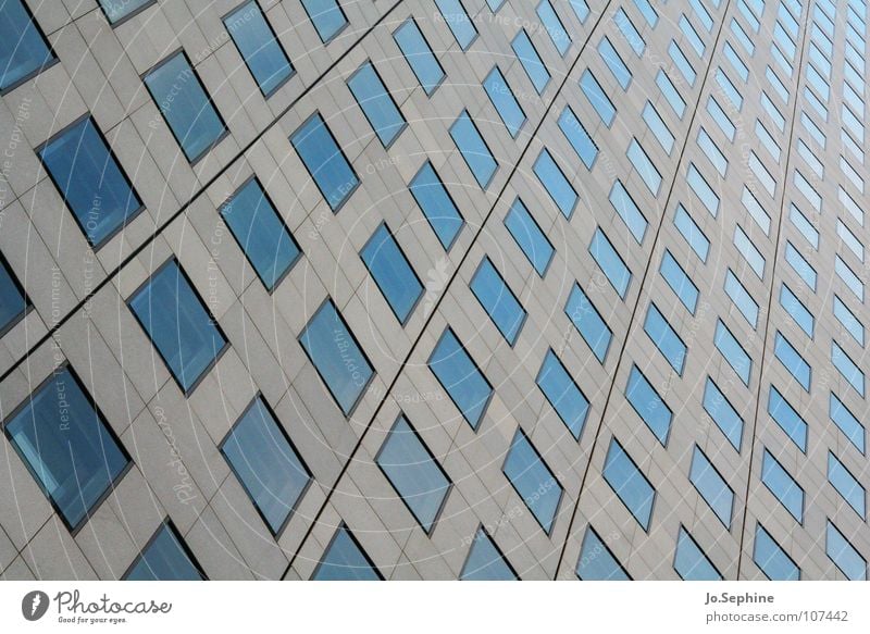 skyscraper geometry City-Hochhaus Leipzig Facade Glazed facade High-rise facade Modern architecture Office building Architecture Background picture Geometry