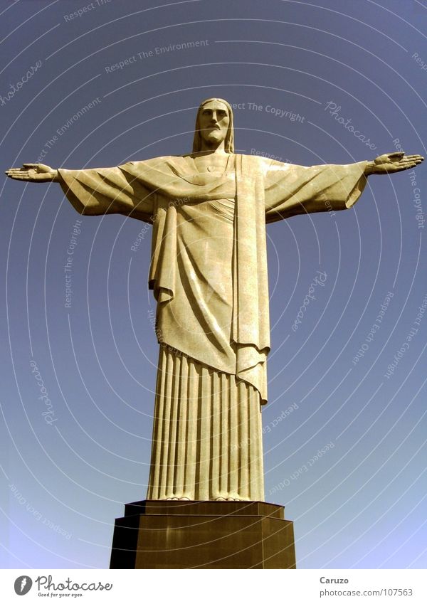 Jesus Jesus Christ Gentleman Deities Savior Rio de Janeiro Statue Monument Peace Sin Crucifix Religion and faith Bible Truth Landmark Might God Freedom Blue