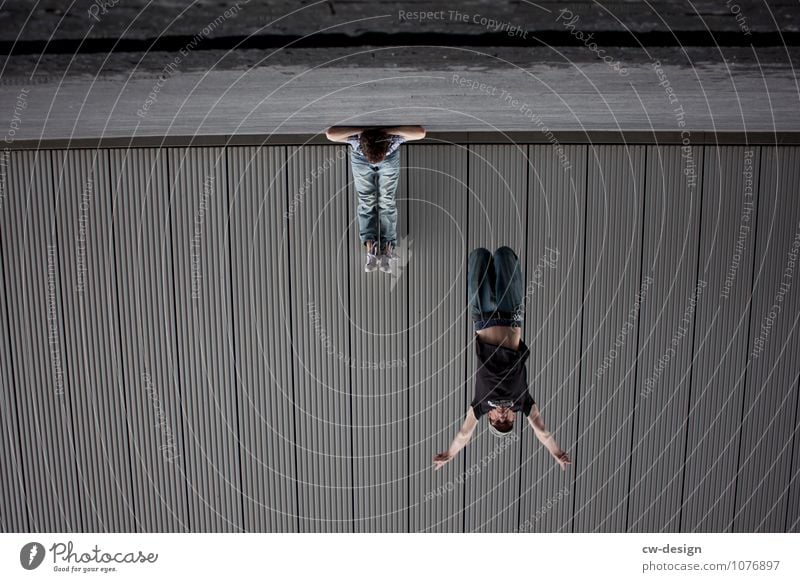 Two teenagers in London Youth (Young adults) Jump Gray two