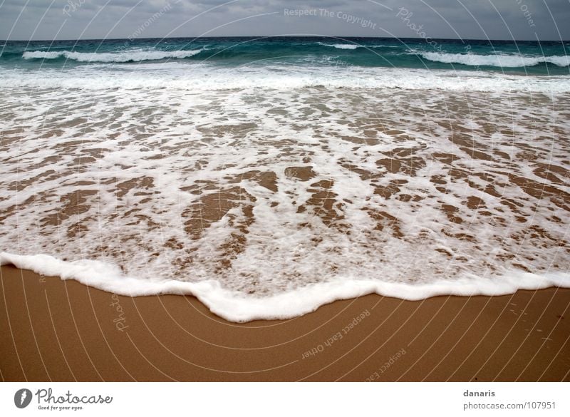 The sea strikes back... Ibiza Formentera Waves Beach Foam Turquoise Ocean White crest Cold water spray Sand