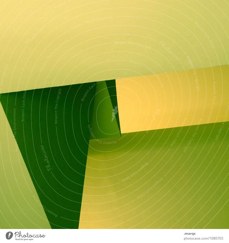 green Abstract Background picture Illustration Green Sharp-edged Interior design Design Esthetic Geometry Minimalistic Modern Style Structures and shapes