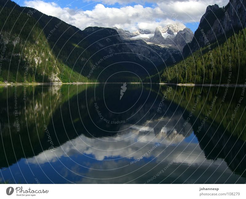 Still waters are deep Lake Gosau Dachstein mountains Reflection Clouds Calm Mountain Water