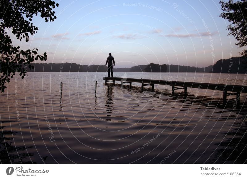The new Tablediver I Lake Pond Waves Morning Fog Footbridge Man Forest Calm Meditation Peace Water Dawn Silhouette