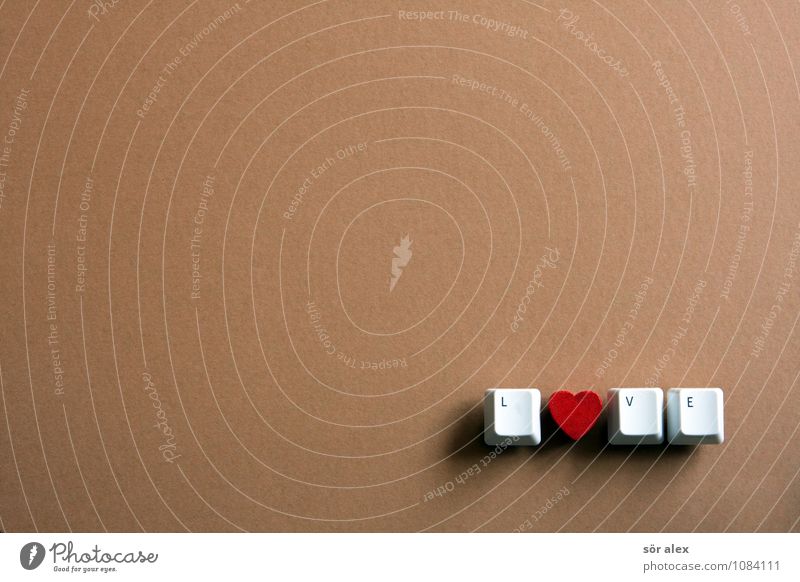 a sweetheart Key Keyboard Heart-shaped Sign Characters Beautiful Brown Red White Emotions Letters (alphabet) Typography Love Word Colour photo Interior shot
