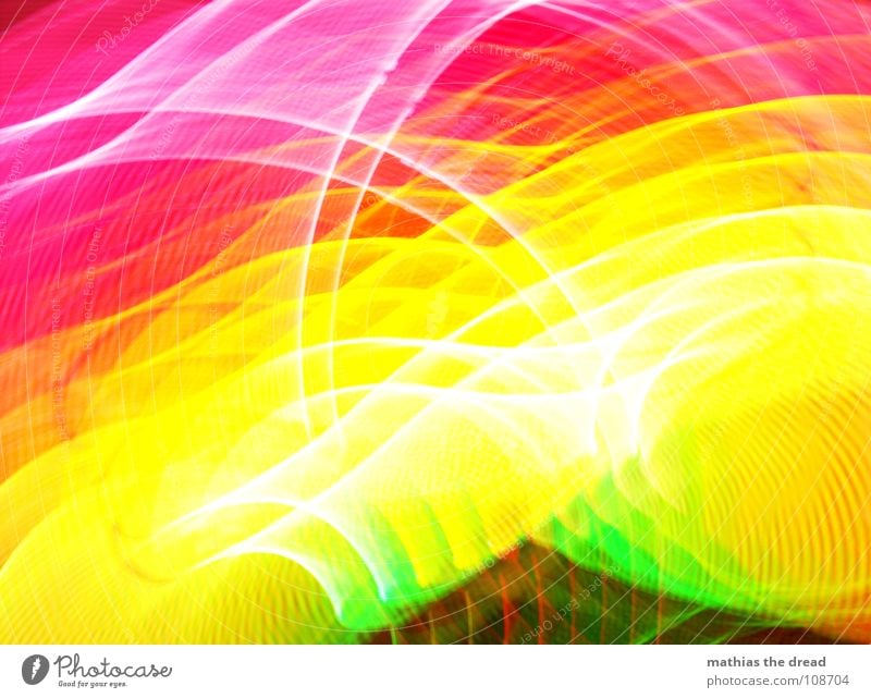 Colours 3 Multicoloured Green Yellow Red Pink Circle Light Geometry Edge Point White Joy annular Structures and shapes Line Blur