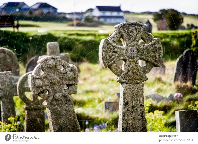 Celtic tombstones in Cornwall Environment Nature Landscape Spring Plant Meadow Hill North Sea Ocean Island Small Town Tourist Attraction Landmark Monument