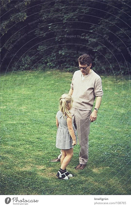 Father + daughter Summer Daughter Man Girl Child Sixties Meadow Allocate Family & Relations Father's Day