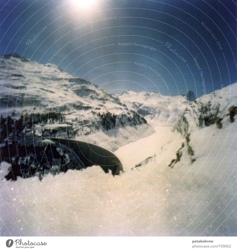 Hole pattern Vals01 Switzerland Mountain hole pattern hole camera Snow thermal bath Alps Sun