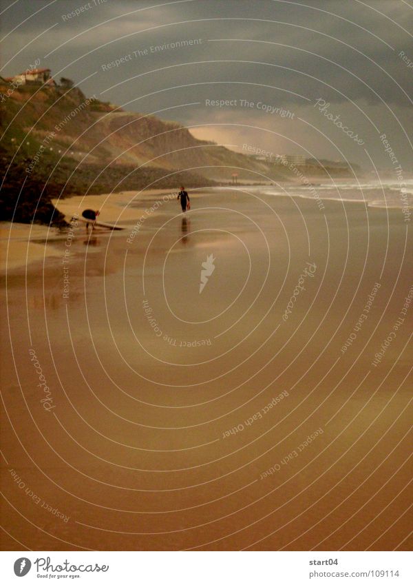 thunderstorm in biarritz Surfer Beach Biarritz Waves Sports Playing Thunder and lightning Rain Wind Sand Surfing