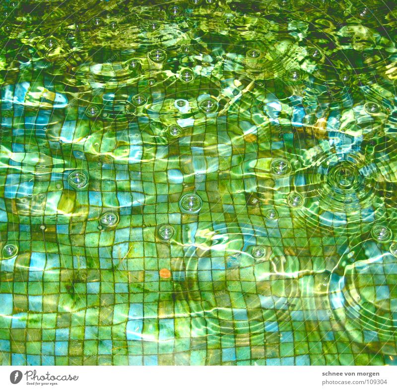 constant change Well Green Glittering Waves Splashing Glimmer Mosaic Water Blue Bright Background picture Surface of water Tile Blue-green Greeny-blue