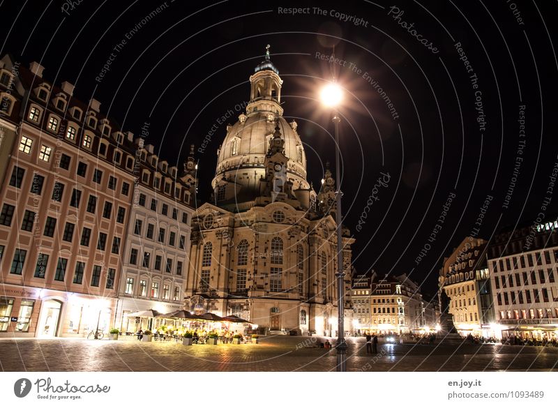 downtown Vacation & Travel Tourism Trip City trip Lighting Street lighting Night sky Dresden Saxony Germany Europe Town Capital city Downtown Populated