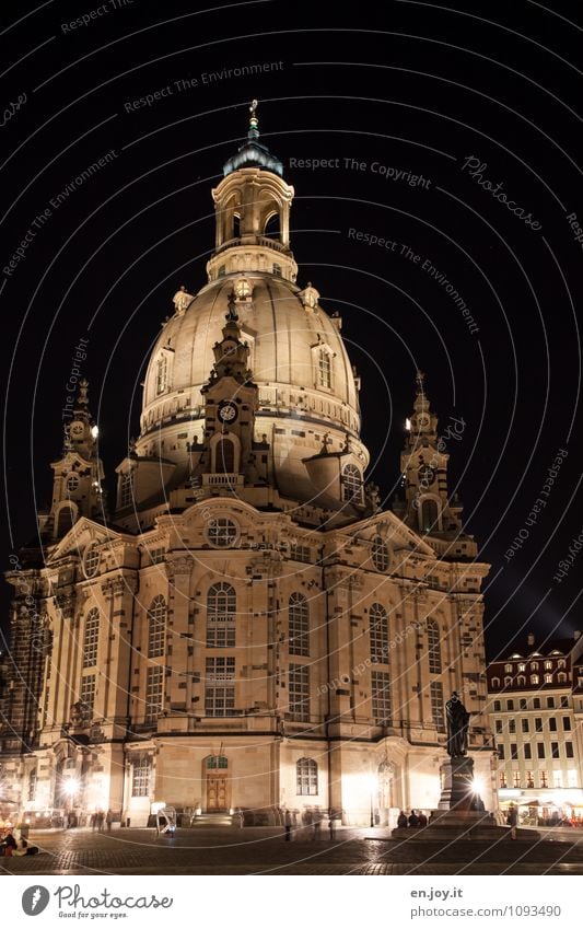 changes Vacation & Travel Tourism Trip Sightseeing City trip Night sky Dresden Saxony Germany Europe Town Capital city Church Manmade structures Building