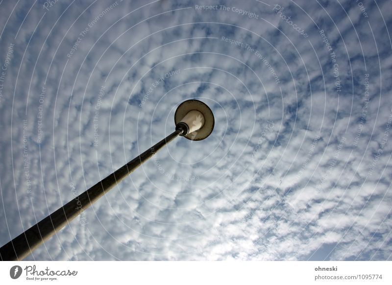 jutting Air Sky Clouds Beautiful weather Lantern Lamp post Energy Freedom Far-off places Colour photo Exterior shot Abstract Pattern Copy Space right