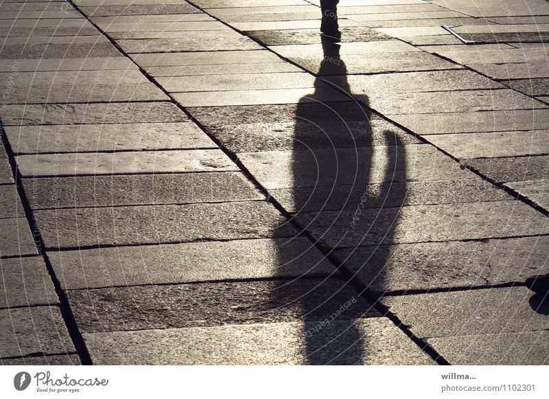 no contact Human being 1 Loneliness Shadow Shadowy existence Shadow play Places To go for a walk Townsfolk city stroll Crime thriller Individual Paving tiles