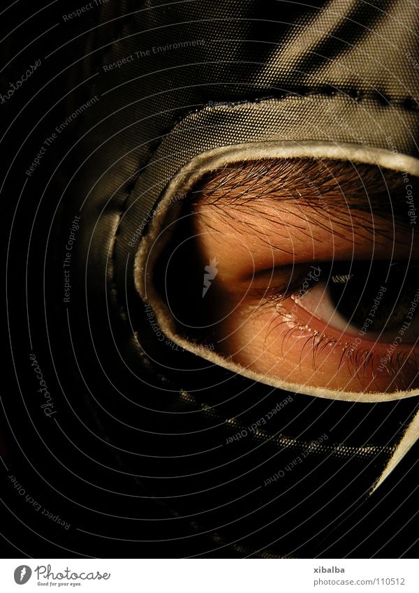 Mask II Colour photo Studio shot Close-up Artificial light Low-key Looking Looking into the camera Masculine Eyes Aggression Exceptional Dark Rebellious Strong