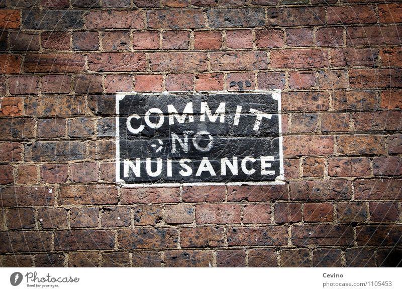 Commit no nuisance House (Residential Structure) Wall (barrier) Art Melbourne Australia Town Manmade structures Building Wall (building) Facade Stone Brick Sign
