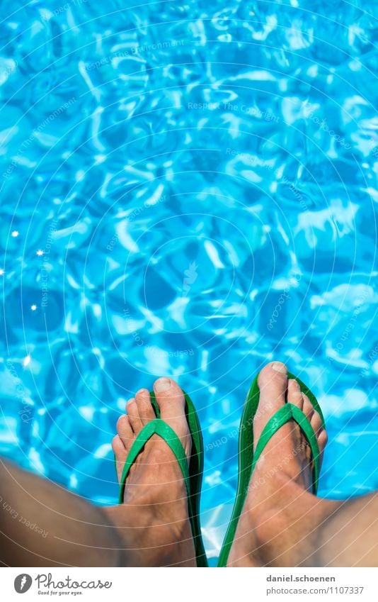 Ipanema Slippers Luxury Joy Swimming & Bathing Vacation & Travel Summer Summer vacation Sunbathing Swimming pool Human being Masculine Feet 1 Water Wet Blue