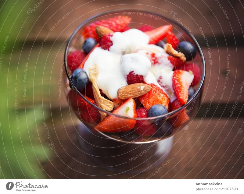 Download Fresh Yogurt With Fruits And Muesli On Breakfast A Royalty Free Stock Photo From Photocase