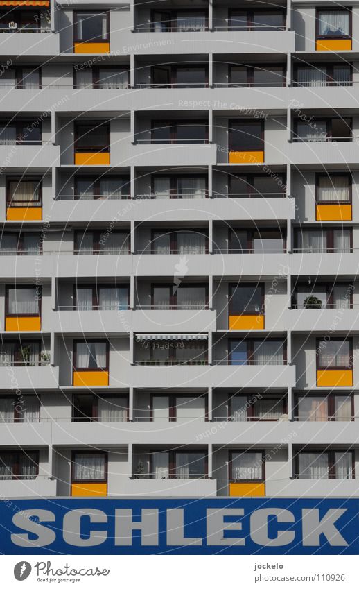 Delicious concrete II Concrete High-rise Balcony Stuttgart Gray Seventies Vantage point Advertising Boredom Gloomy yomam lick Blue Prefab construction Paradise