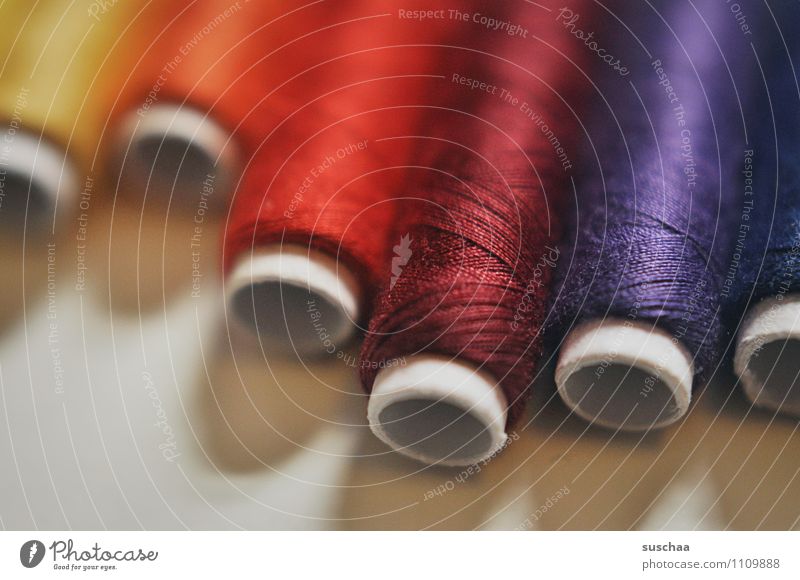 darned and sewn up ... Sewing thread Coil roll Multicoloured Color gradient Tailoring Handcrafts Dry goods Shallow depth of field