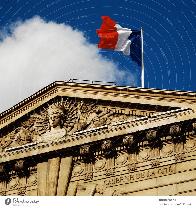 liberté égalité fraternité House (Residential Structure) Sky Clouds Building Roof Flag Historic Blue Paris France Tricolor Hexagon Ancient Gable Monarchy