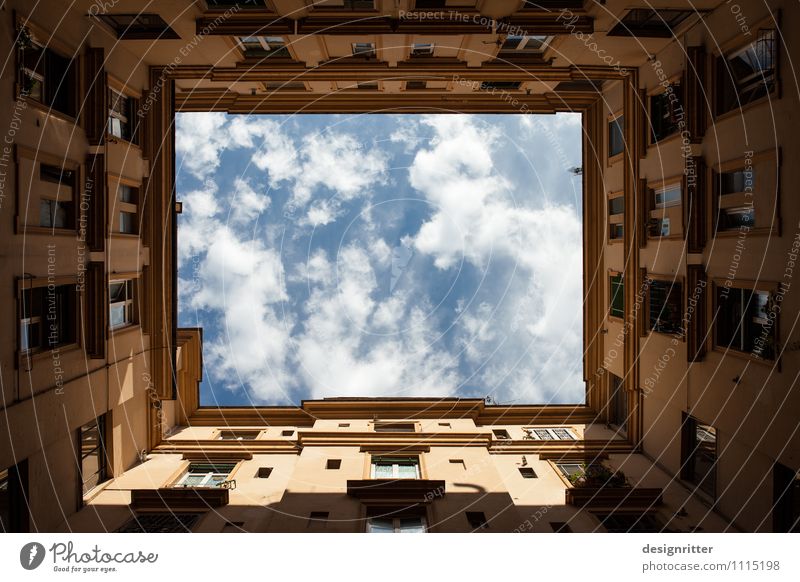 Skywards Clouds Climate Weather Beautiful weather Rome Italy Town Capital city House (Residential Structure) Building Wall (barrier) Wall (building) Window