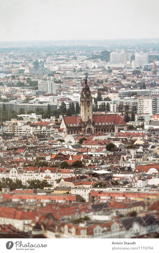 Berlin Sea of Houses Tourism Far-off places Summer Living or residing House (Residential Structure) Landscape Horizon Climate Climate change Capital city