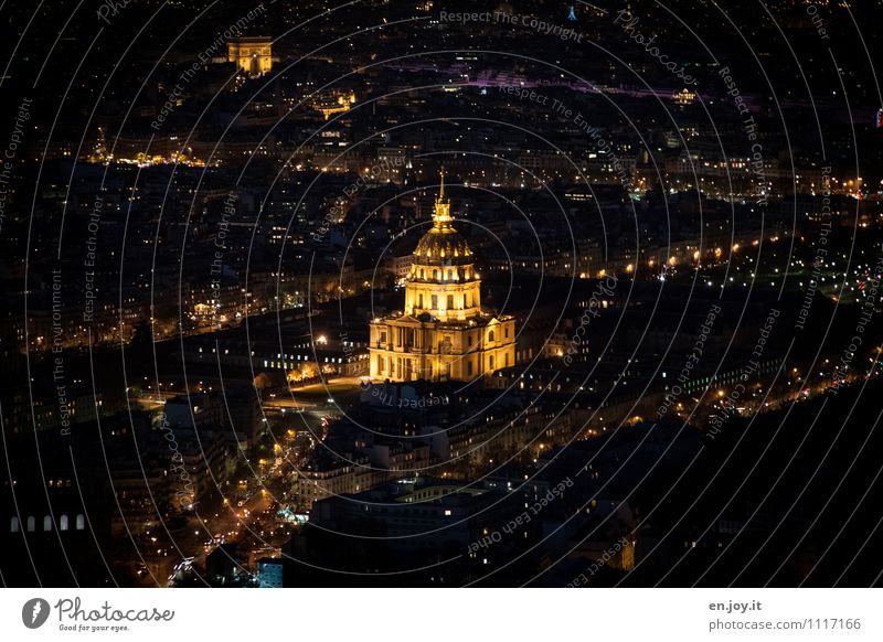 resting place Vacation & Travel Tourism Sightseeing City trip Night life Paris France Town Capital city Downtown Church Dome Palace Tower Manmade structures