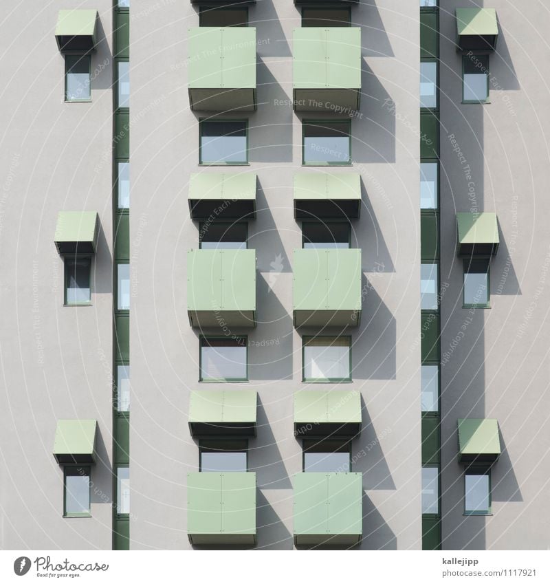 flats and shadows Town High-rise Building Architecture Wall (barrier) Wall (building) Facade Balcony Window Gray Concrete Tenant Resident Population