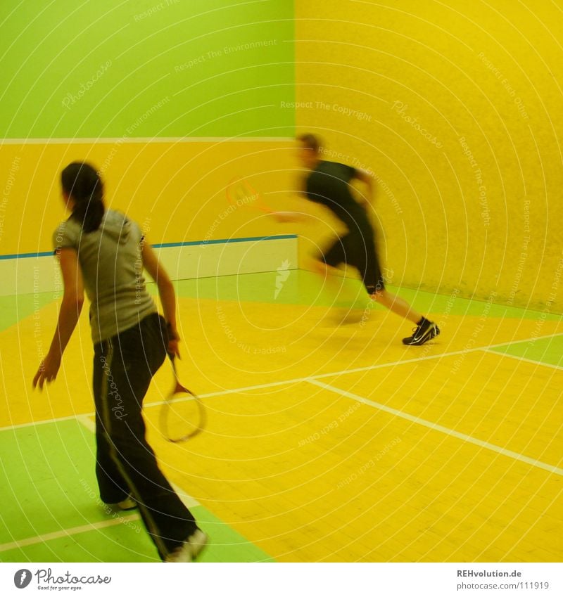 do something! Squash Playing Hundred-metre sprint Motion blur Action Healthy Jump Speed Beat Sporting event Thrashing Sports Mobility Movement Multicoloured