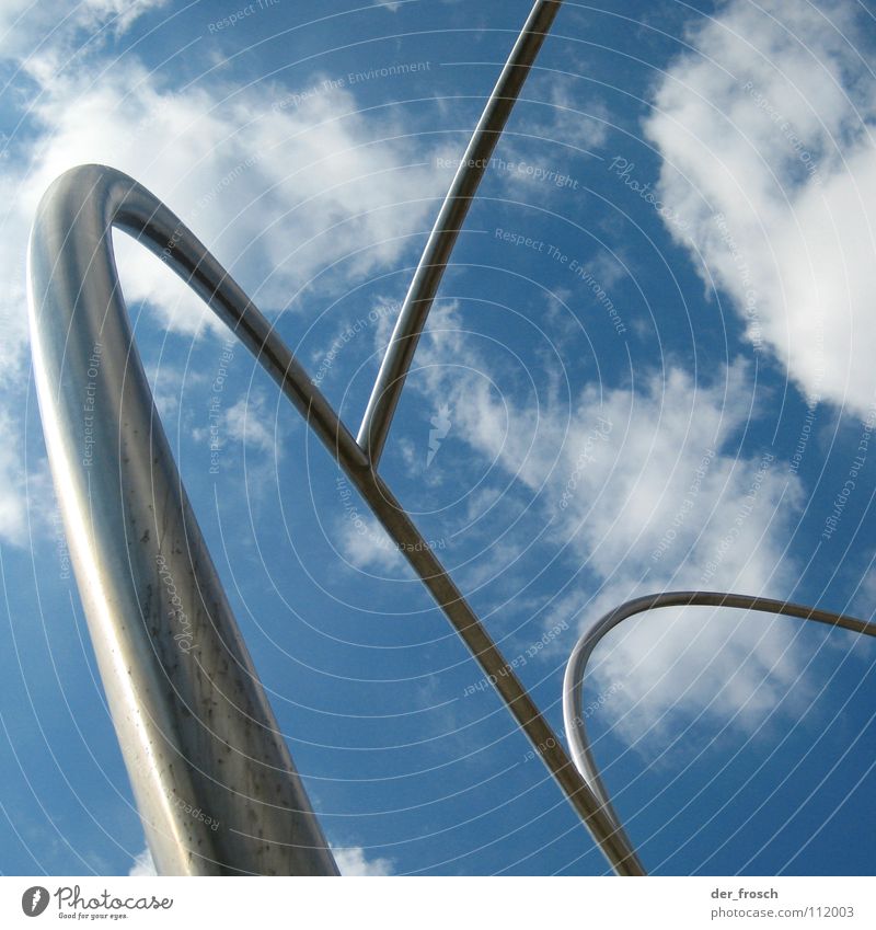loop Clouds Sculpture Barcelona Sky Art Arts and crafts  Metal Iron-pipe Silver Arch placa de la carbonera Roller coaster