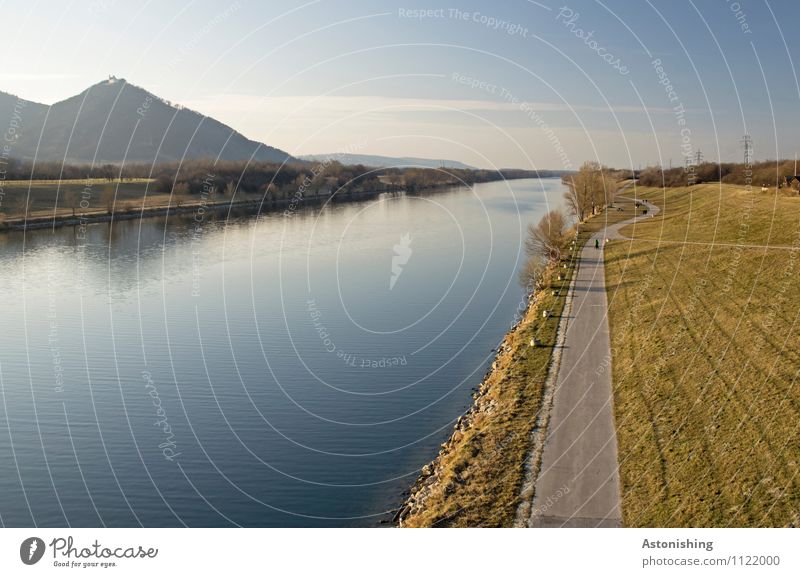 along the Danube Environment Nature Landscape Plant Air Water Sky Cloudless sky Horizon Spring Weather Beautiful weather Tree Grass Park Meadow Hill Coast