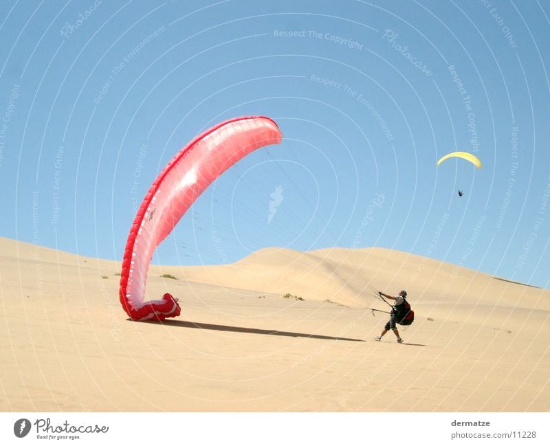 Up and away Paraglider Paragliding Sports Extreme sports Flying Desert Beach dune Wind