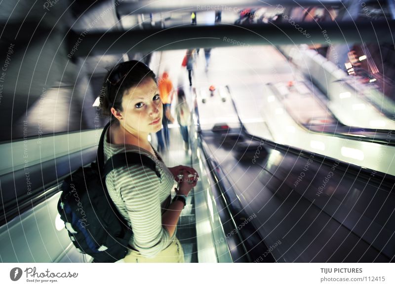 "Stand on the Right" "Stand on the right" London Underground Escalator Backpack Motion blur Fatigue Grief Train station moving stair Hilke Dynamic movement