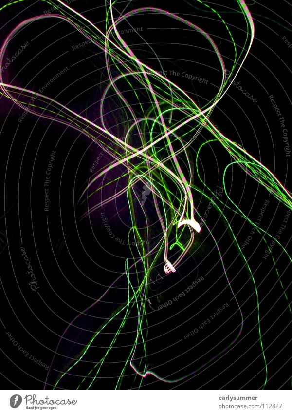 light loop Light Lightning Long exposure Flash Laser Laser show Laser sword Disco Club Going Evening Night Dark Green Violet Bright green Pink Multicoloured