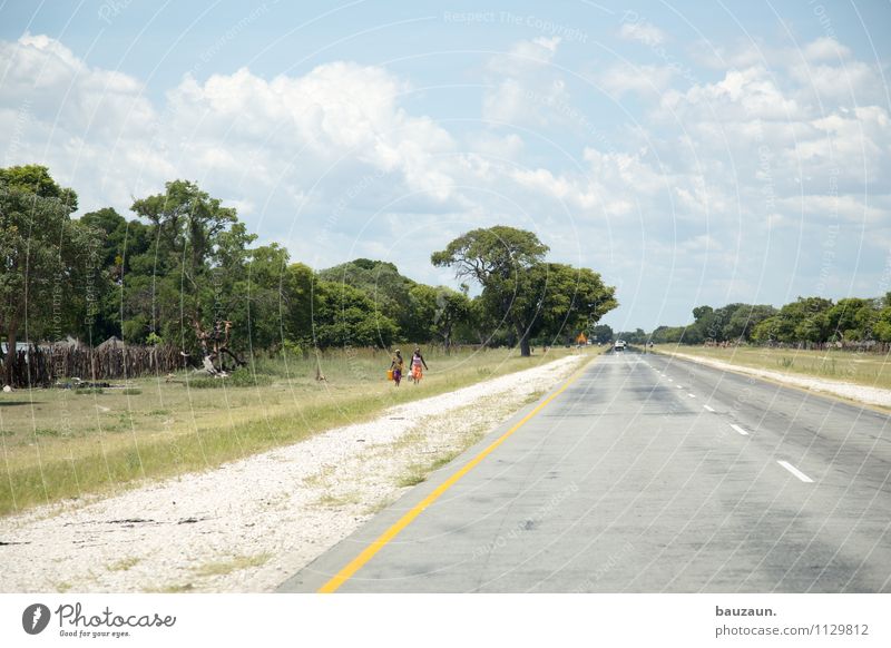 left-hand traffic. Vacation & Travel Tourism Far-off places Summer Human being Nature Landscape Earth Sky Clouds Beautiful weather Tree Grass Bushes Caprivi