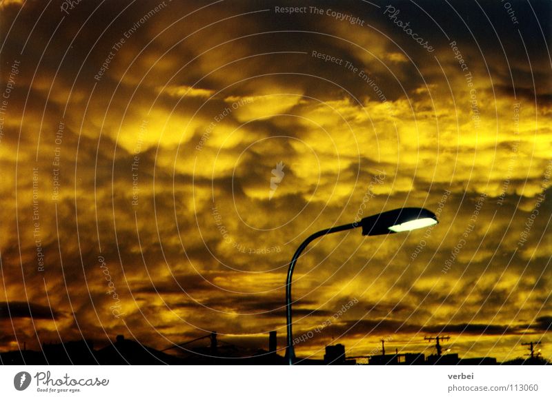 dusk Clouds Sunset Street lighting Eerie Extraterrestrial Threat Sulphur Dusk Australia Twilight Sky yellow light